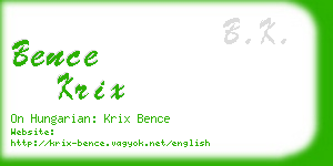 bence krix business card